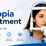 Myopia treatment in Lucknow with advanced eye examination and vision care by an eye specialist.